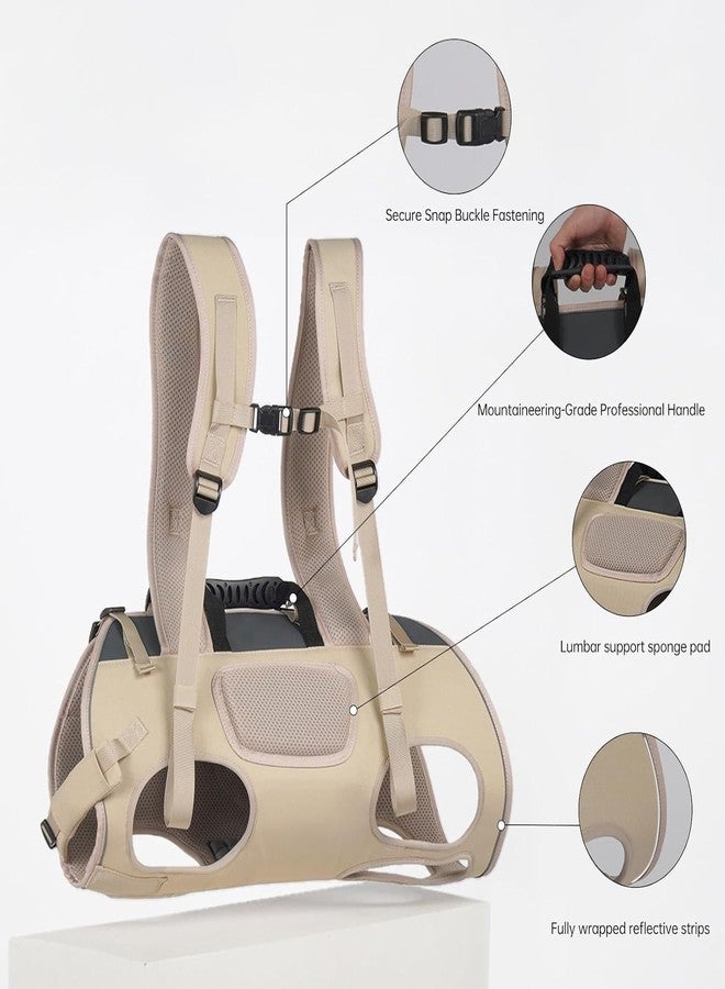 Touchdog Dog Backpack Carrier for Large Dogs - Hands-Free Pet Travel Pack with 6-Point Safety System, Waterproof & Reflective Design for Motorcycle, Hiking, Surfing (Khaki Color, Small) - Image 2